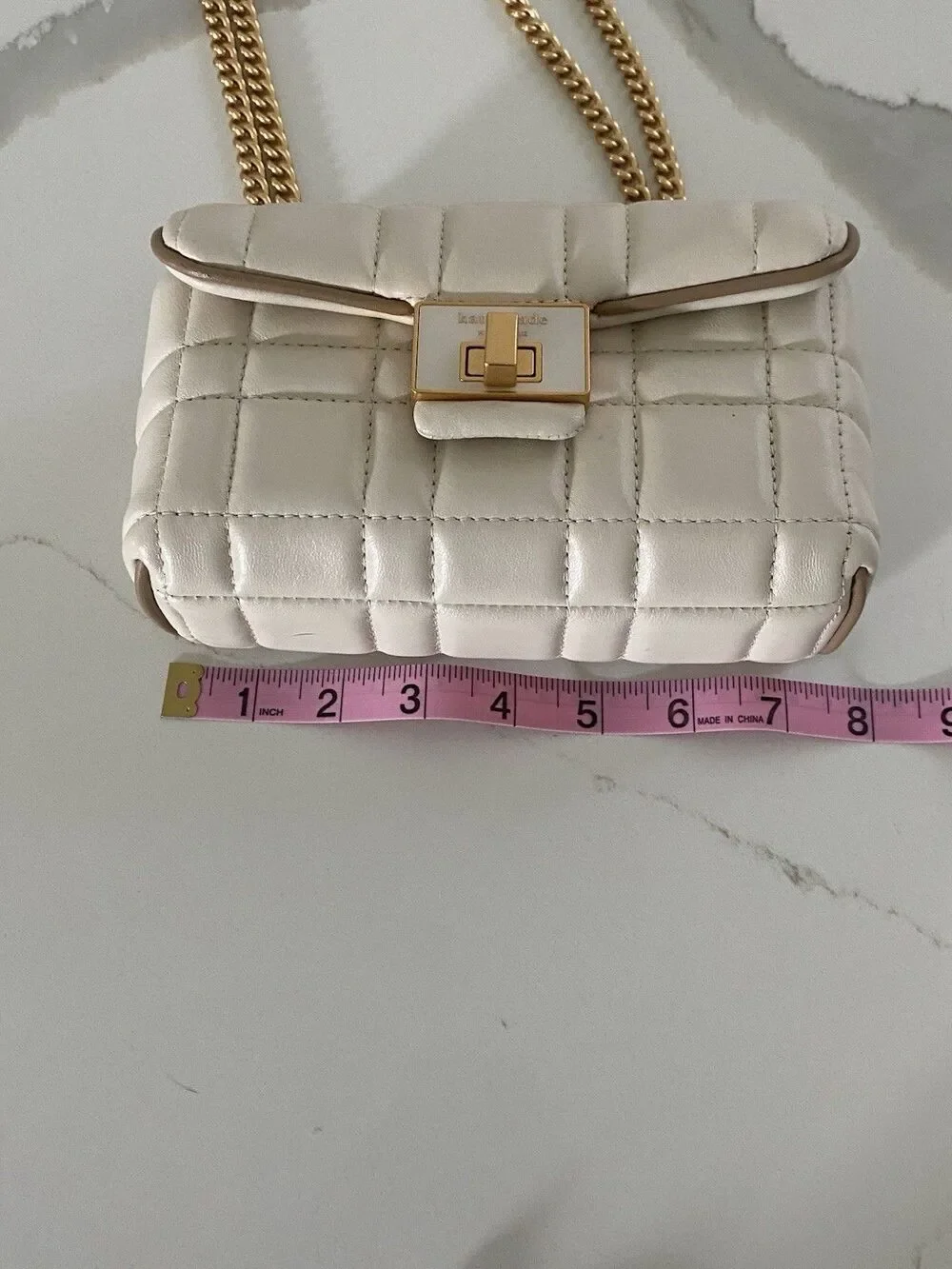 Kate Spade New York Evelyn Quilted Leather Small Shoulder Crossbody In Ivory